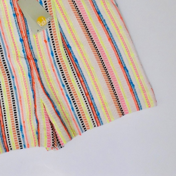 NWT!! BODEN Textured Stripe Shorts Neon Colorful Pockets Linen Pockets Size 8 - Picture 5 of 16